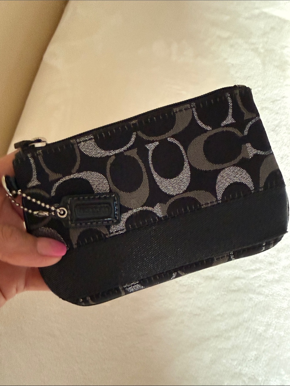 Coach Signature Pattern Small Coin & Card Purse